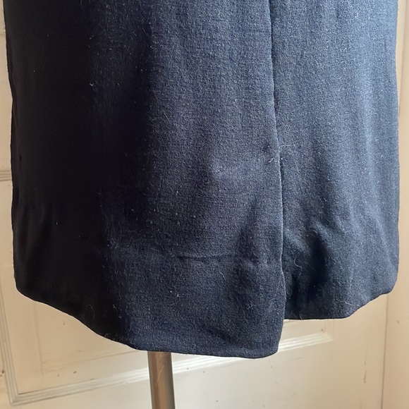 Vintage 1960’s Black Wool Wiggle Dress w Back Metal Zipper, Slash Neck & Pocket - Picture 10 of 16